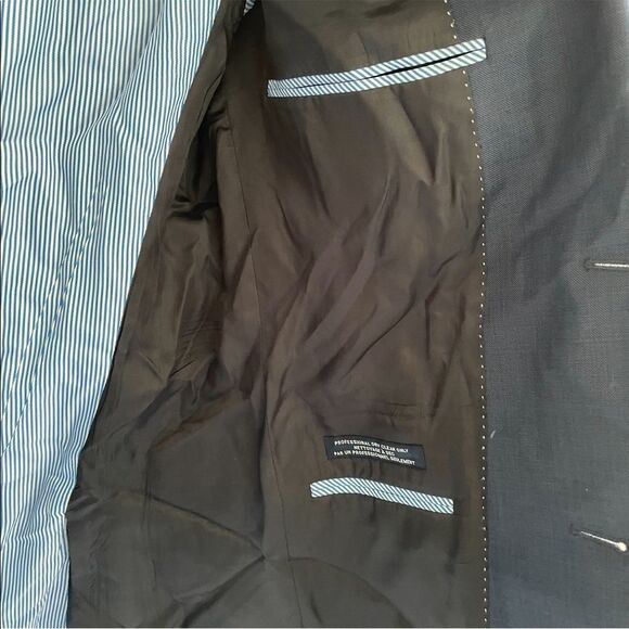 TOMMY HILFIGER wool button front blazer jacket sport coat Navy Blue 38L - Picture 8 of 10